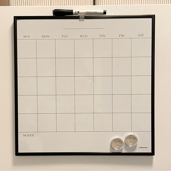 Framed Magnetic Dry Erase Wall Calendar Board - Picture 2 of 7